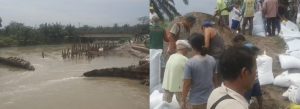 Masyarakat 4 Desa Gotong Royong Perbaiki Tanggul Sungai Sidalu-dalu