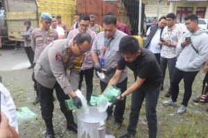 Polres Langkat Musnahkan 21 Kg Sabu