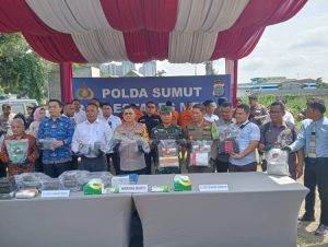 Polrestabes Medan Musnahkan 3,1 Kg Sabu dan 5,7 Kg Ganja Milik 8 Tersangka