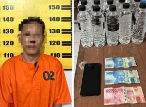 Polsek Bandung Amankan Penjual Arak Bali di Tulungagung