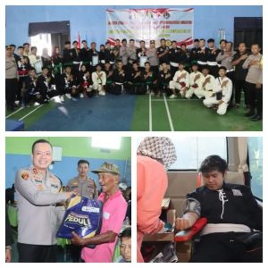 Solidaritas Polres Tulungagung: Donor Darah dan Pengobatan Gratis Bersama Forkopimcam dan Perguruan Pencak Silat