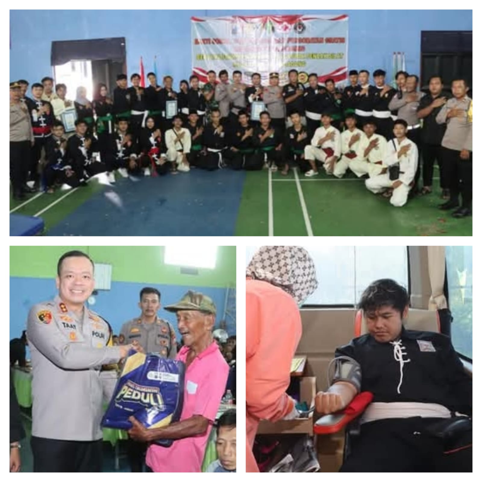 Solidaritas Polres Tulungagung: Donor Darah dan Pengobatan Gratis Bersama Forkopimcam dan Perguruan Pencak Silat