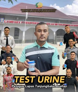 Dalam Rangka P3N, Kalapas TBA Bersama Para Pegawai Lakukan Tes Urine
