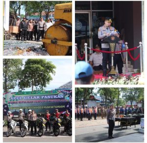 Polres Tulungagung Musnahkan 3.512 Botol Miras dan 407 Knalpot Brong Usai Apel Gelar Pasukan Operasi Ketupat Semeru 2025