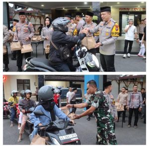 Merajut Solidaritas, Polres Tulungagung dan Kodim 0807 Bagikan Takjil Gratis kepada Warga