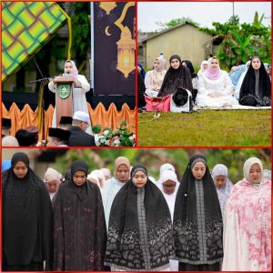 Jadi Sejarah, Kasmarni Tunaikan Shalat Idul Fitri 1446 H/2025 M di Lapangan Bola Kaki Dusun Sialang Rimbun, Desa Muara Basung
