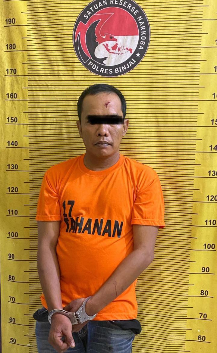 Sempat Bergumul Dengan Petugas, Bandar Sabu Ditangkap Polres Binjai