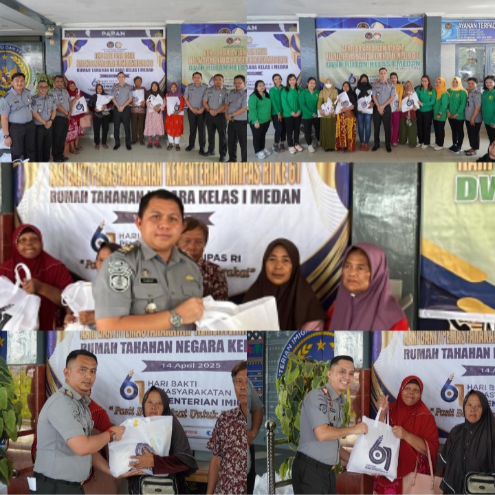 Rutan Kelas 1 Medan Gelar Bakti Sosial, Peringati Hari Bhakti Pemasyarakatan Ke-61
