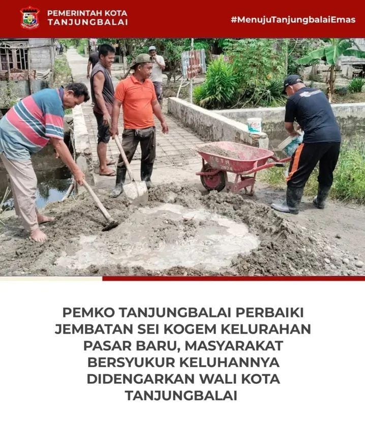 Perbaikan Jembatan Sei Kogem, Masyarakat Bersyukur Keluhannya Didengarkan Wali Kota Tanjungbalai