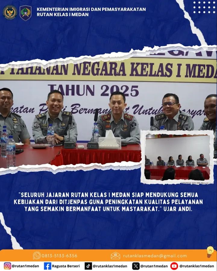 Rutan Kelas I Medan Ikuti Rapat Anev Nasional Bersama Ditjenpas Secara Virtual