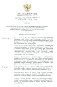 Wali Kota Tanjungbalai Terbitkan SK Pembentukan Tim Terpadu P4GN dan ODGJ