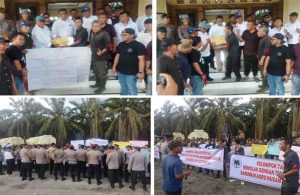 Tuntutan Pembayaran Plasma,Ratusan Massa Kelompok Tani Luat Huristak Demo ke Kantor PT Agrinas Palma Nusantara