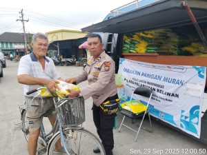 Polres Pelabuhan Belawan Gelar GPM Polri, Jual 1 Ton Beras SPHP di Belawan II