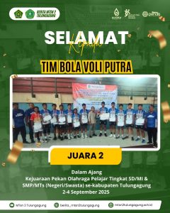 Tim Bola Voli Putra MTsN 2 Tulungagung Raih Juara 2 di Ajang POP Pelajar 2025