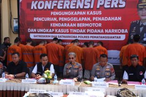 Polres Pematangsiantar Konferensi Pers, Ungkap Kasus ,Pencurian,Penggelapan,Penadahan Ranmor dan Peredaran Narkoba