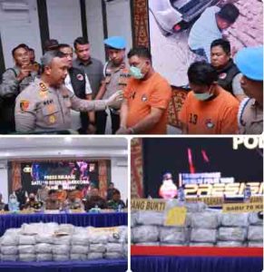 Polres Asahan Gagalkan Penyelundupan 76 Kilogram Sabu