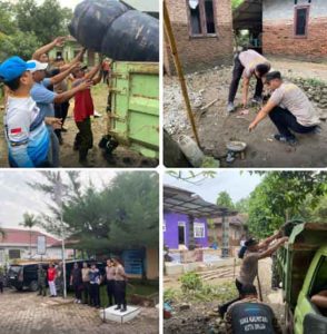 Pasca Bencana Banjir, Polres Binjai Laksanakan Gotong Royong Bantu Masyarakat