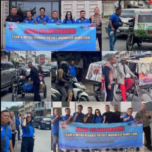 Potret Indonesia News.com Gelar Aksi Sosial Jelang Akhir Tahun,Ratusan Nasbung Dibagi Pada Parbetor