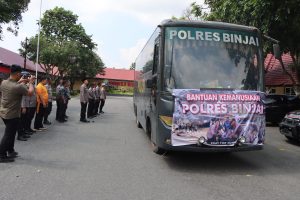 Peduli Kemanusiaan Polres Binjai Kirim Bantuan Logistik Ke Aceh Tamiang