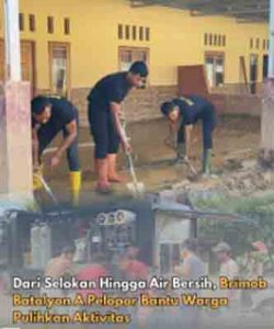 Dari Selokan Hingga Air Bersih, Brimob Batalyon A Pelopor Bantu Warga Pulihkan Aktivitas