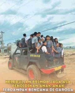 Kepedulian Brimob Jaga Asa Pendidikan Anak-anak Terdampak Bencana di Garoga
