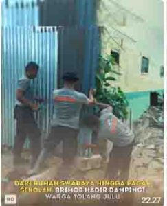 Dari Rumah Swadaya hingga Pagar Sekolah, Brimob Hadir Dampingi Warga Tolang Julu
