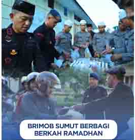 Brimob Sumut Berbagi Berkah Ramadhan, 200 Takjil Dibagikan untuk Pengendara di Sekitar Mako KE Lumi