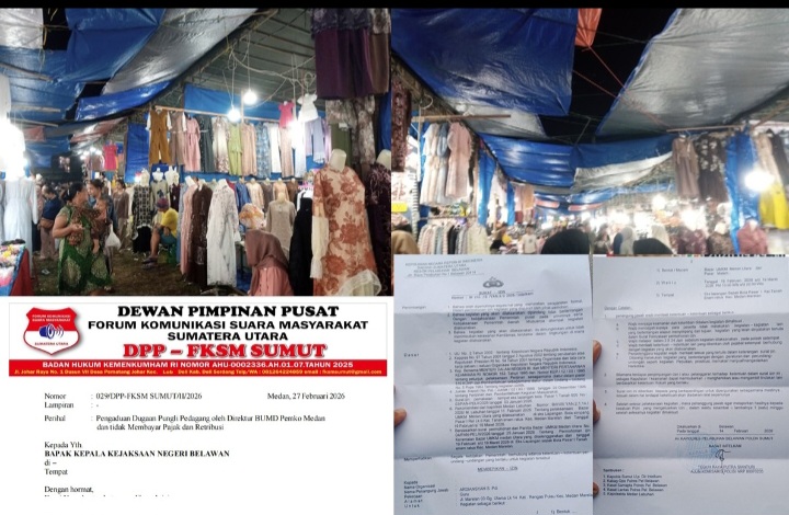Pengelola Bazar UMKM Medan Utara Dilaporkan ke Kejari Belawan, Diduga Pasar Tak Berizin, Pungutan Liar dan Tak Bayar Pajak
