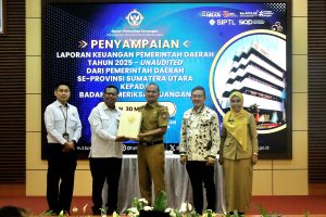 Wali Kota Tanjungbalai Serahkan LKPD Unaudited TA 2025 ke BPK RI Perwakilan Sumut