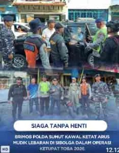 Optimalisasi Pengamanan Mudik, Brimob Sumut Siaga di Simpang Lima dan Pelabuhan Sibolga