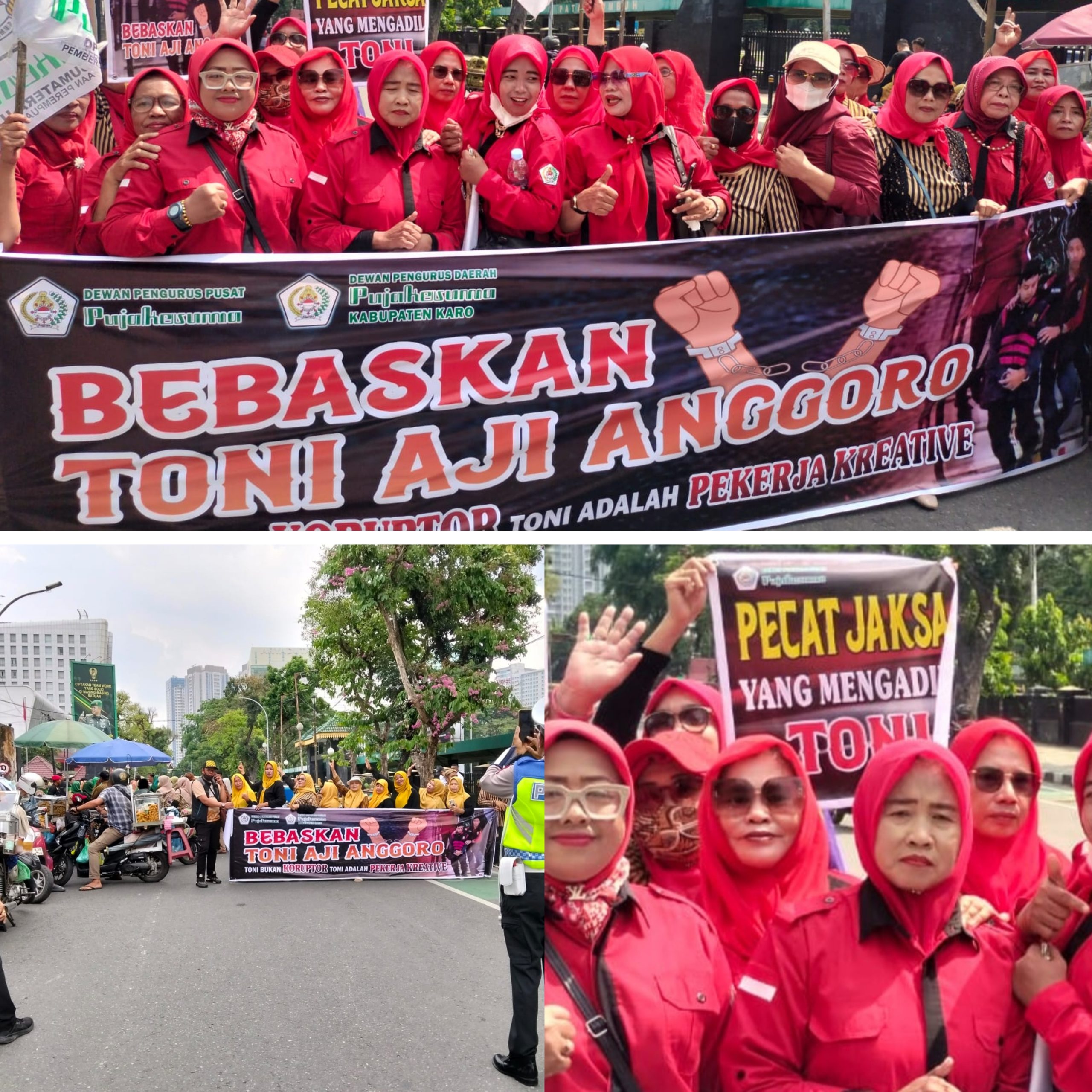 Terkait Perkara Korupsi Proyek Video Profil,  PN Medan Didemo, Pujakusuma Minta Toni Aji Dibebaskan