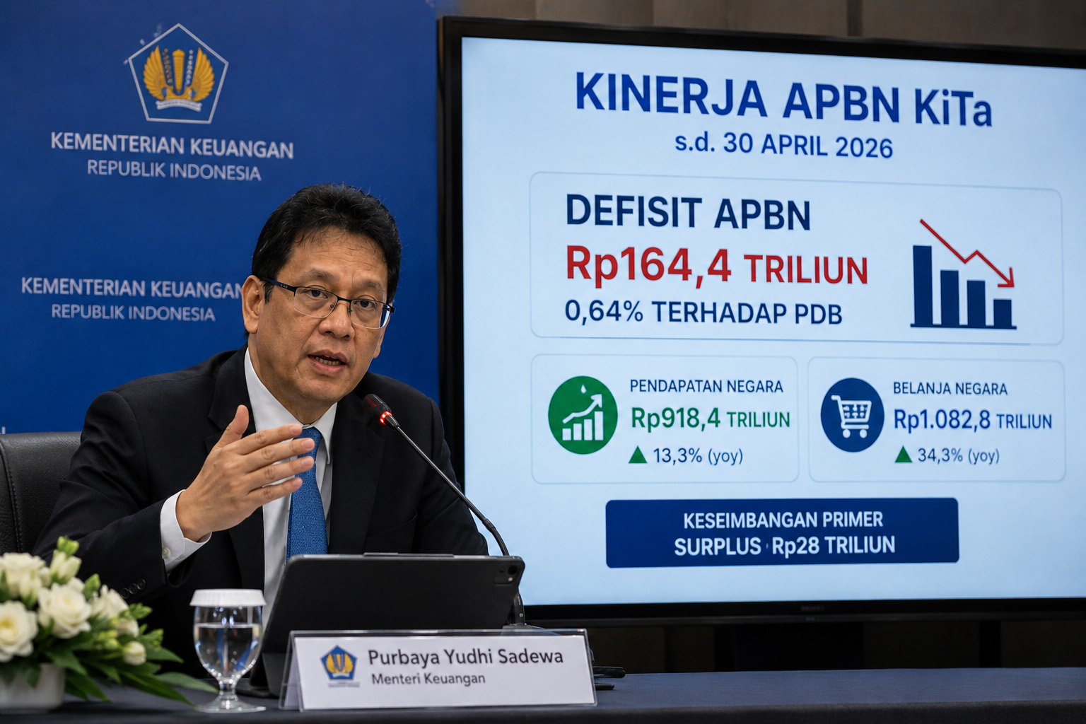 Defisit APBN April 2026 Capai Rp164,4 Triliun, Pemerintah Klaim Kondisi Membaik
