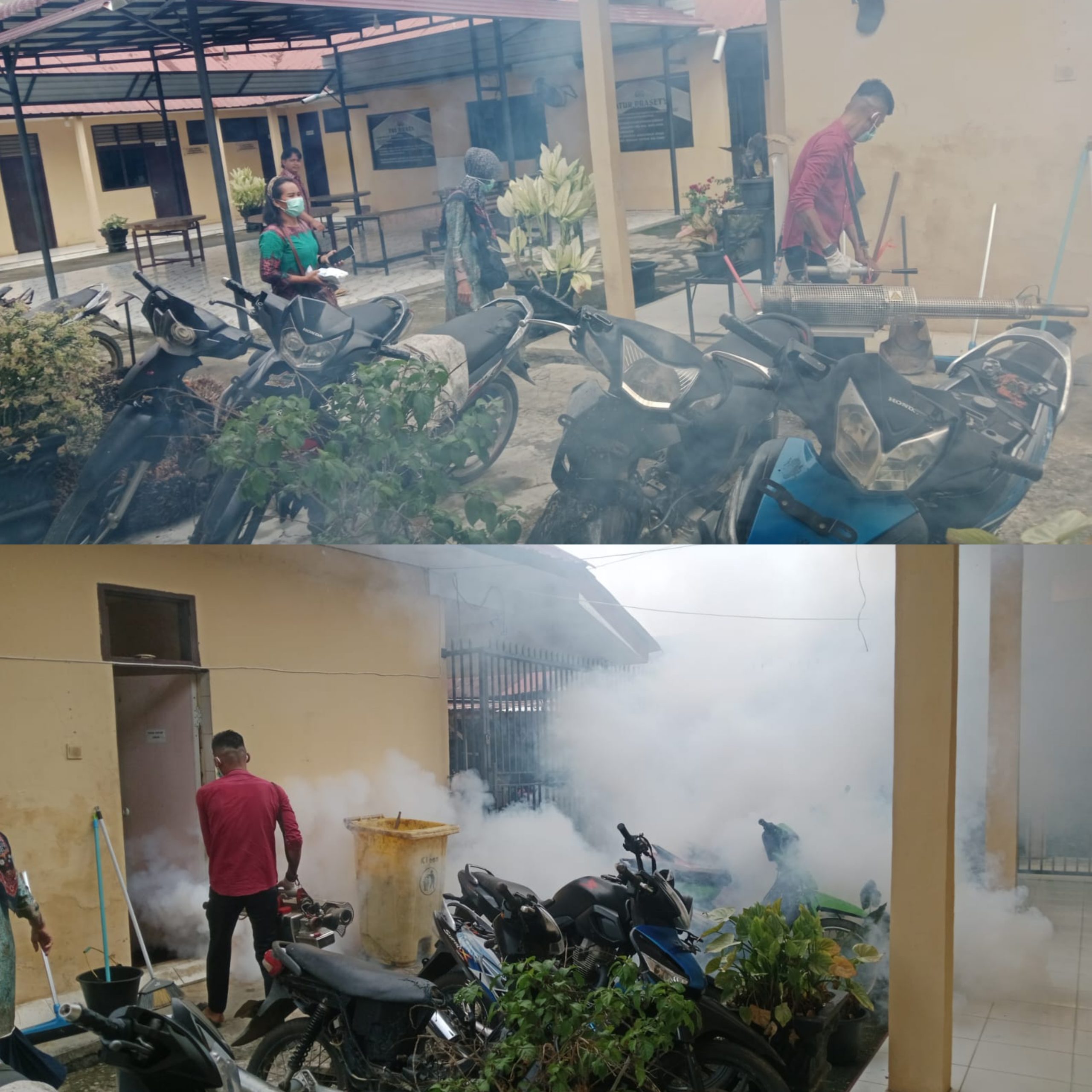 Gerak Cepat, Polsek Kotapinang Gelar Fogging Mako Dan Permukiman, Cegah Ancaman DBD
