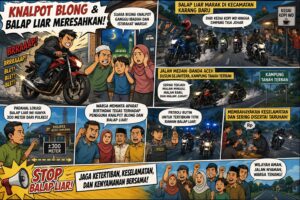 Sepeda Motor Berknalpot Blong dan Balap Liar Resahkan Warga Karang Baru Aceh Tamiang
