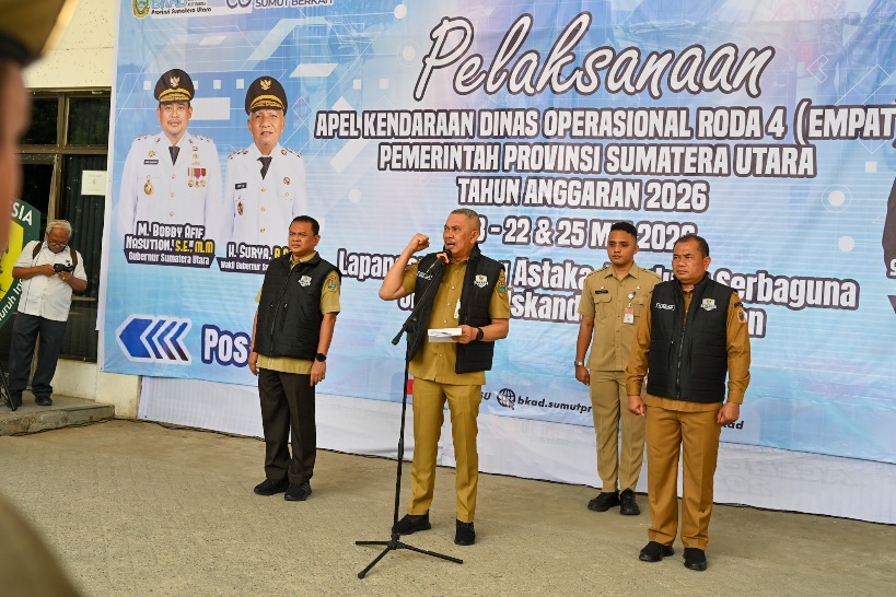 Ikuti Instruksi Gubsu, Pemprov Sumut Gelar Apel Kendaraan Dinas dan Pastikan Taat Pajak