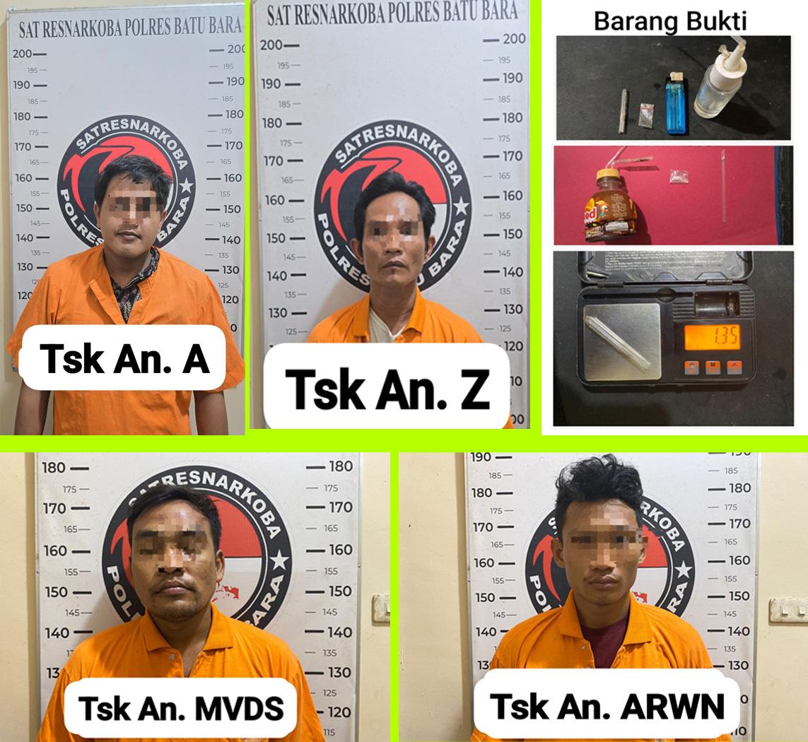 Satresnarkoba Polres Batu Bara Ungkap Tiga Kasus Narkotika Jenis Sabu