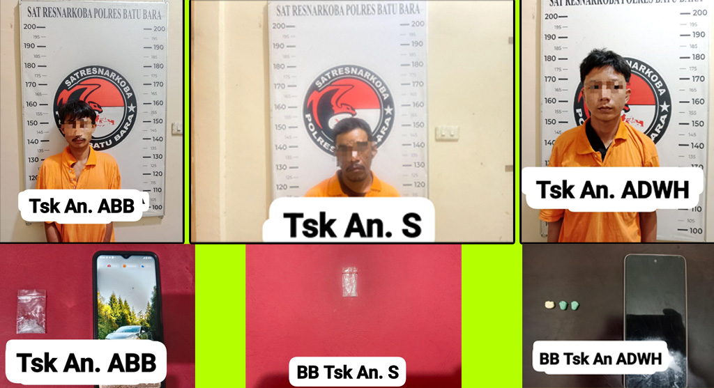 Satresnarkoba Polres Batu Bara dan Jajaran Polsek Ungkap Tiga Kasus Narkoba dalam Dua Hari