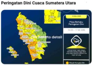 BBMKG Wilayah I Sumut : Sepekan Kedepan Hujan Masih Berpotensi Tejadi