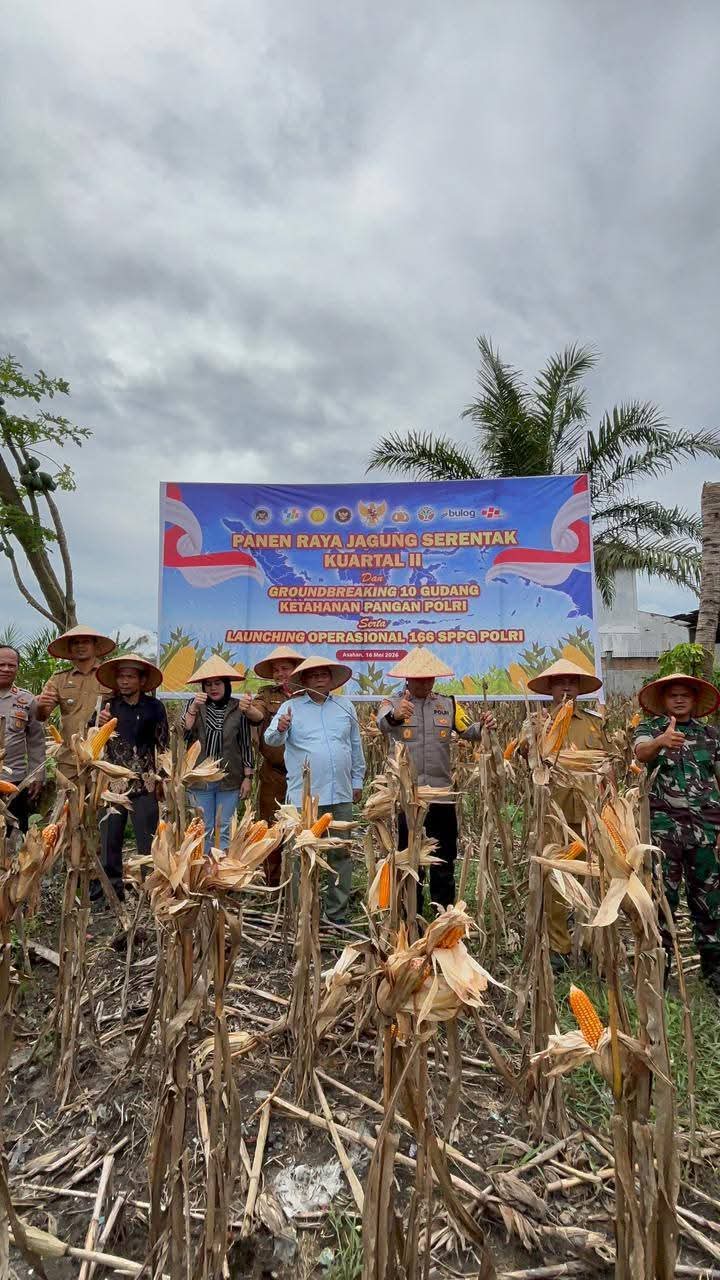 Polres Asahan Ikuti Zoom Panen Raya Jagung Nasional Bersama Presiden RI di Polsek Buntu Pane