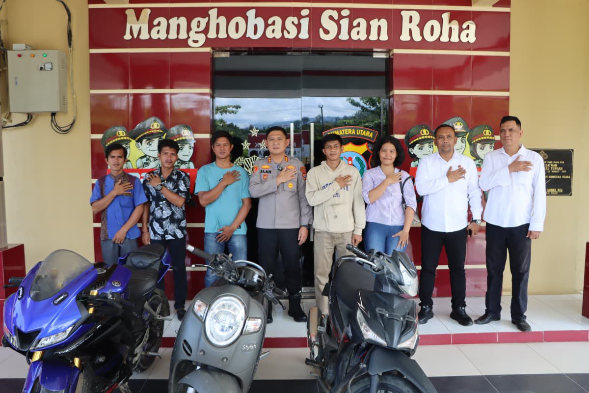 Polres Tapteng Kembalikan 3 Unit Sepeda Motor Hasil Curanmor ke Pemiliknya