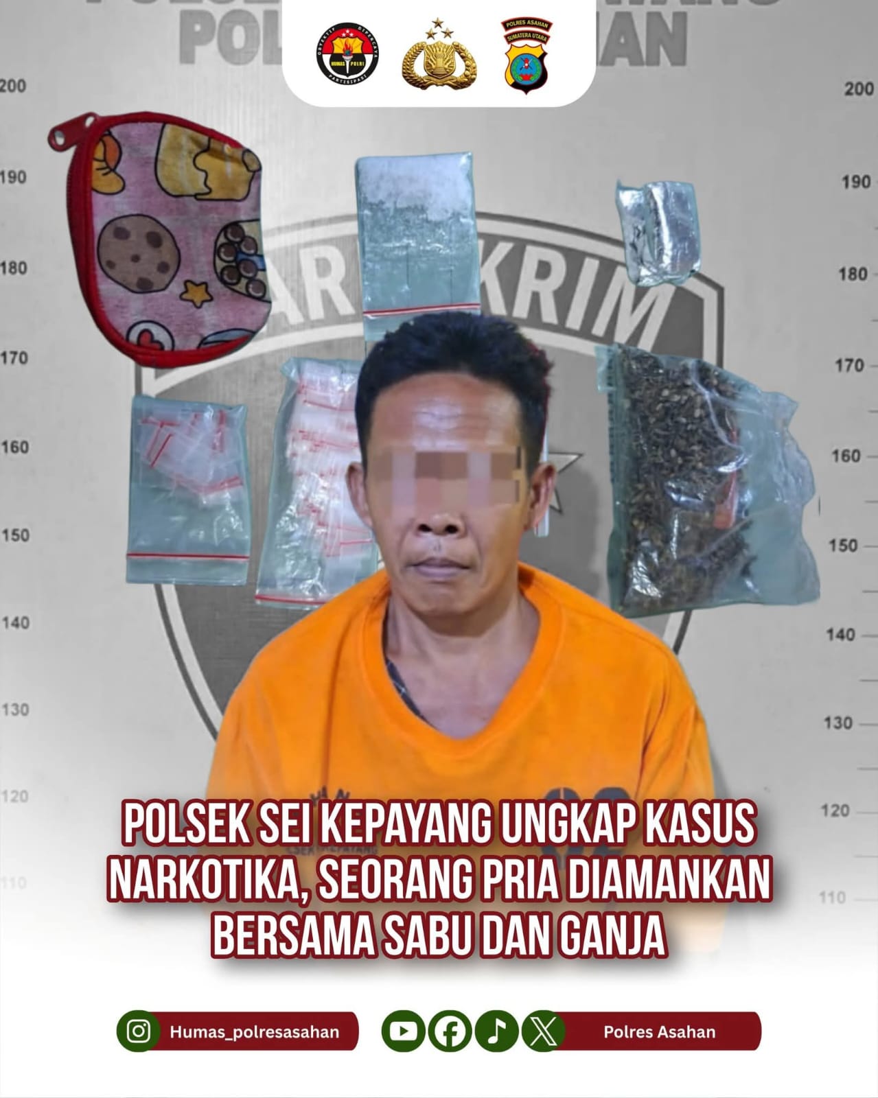 Polsek Sei Kepayang Ungkap Kasus Narkotika, Seorang Pria Diamankan