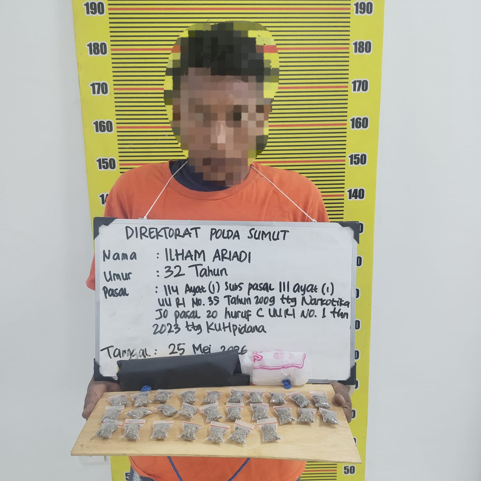 Tunggu Pembeli di Rumah, Pengedar 27 Paket Ganja di Medan Denai Ditangkap Polisi