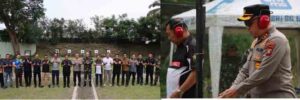 Kapolres Binjai Latihan Menembak bersama Forkopimda
