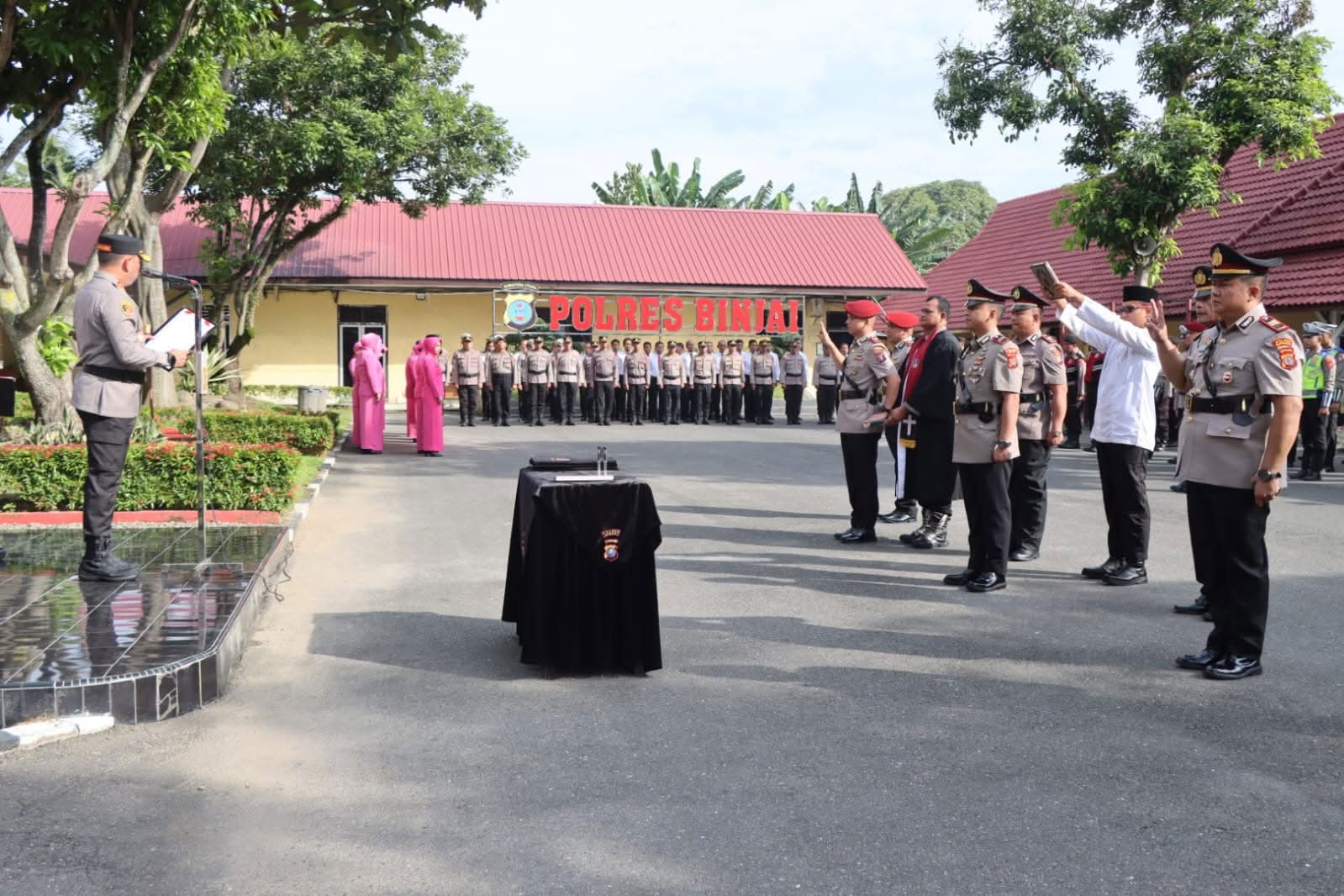 Kapolres Binjai Gelar Sertijab Kasat Reskrim, Kasat Lantas, Kapolsek Binjai Barat dan Kapolsek Selesai
