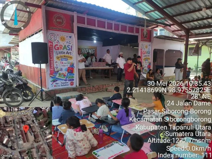 Dinas Perpustakaan Taput Hadirkan Mobil Perpustakaan Keliling pada Lomba Mewarnai GRASI Little Art di Siborongborong