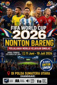 Piala Dunia 2026 Bergulir, Polda Sumut Buka Nobar Gratis untuk Masyarakat hingga Laga Final