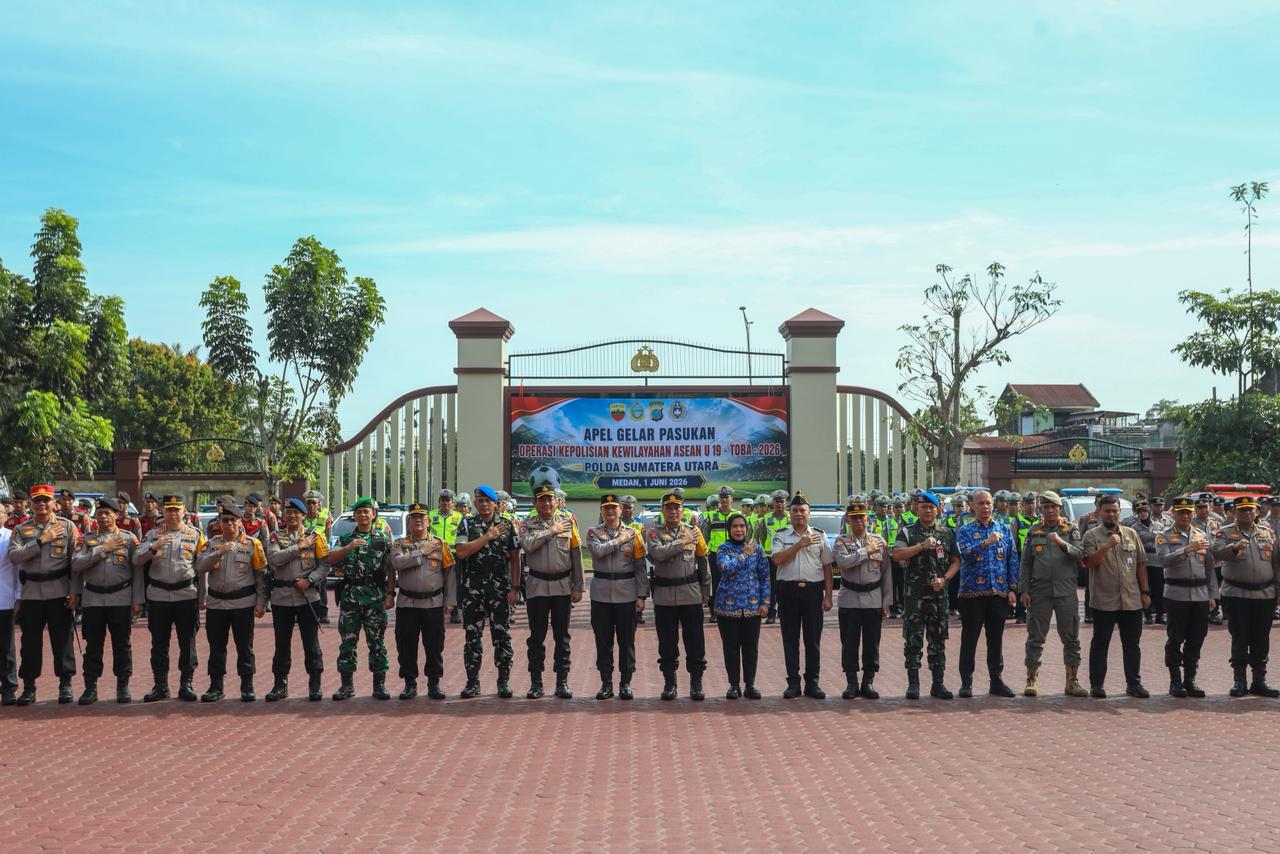Polda Sumut Gelar Apel Pasukan Operasi ASEAN U-19 Toba 2026, Siap Amankan Turnamen Internasional