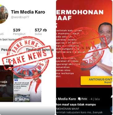Pemkab Karo Tegaskan Unggahan Akun TikTok ‘@wordcup77’ Terkait Imbauan Bupati Karo di Pemandian Air Panas Adalah Hoaks