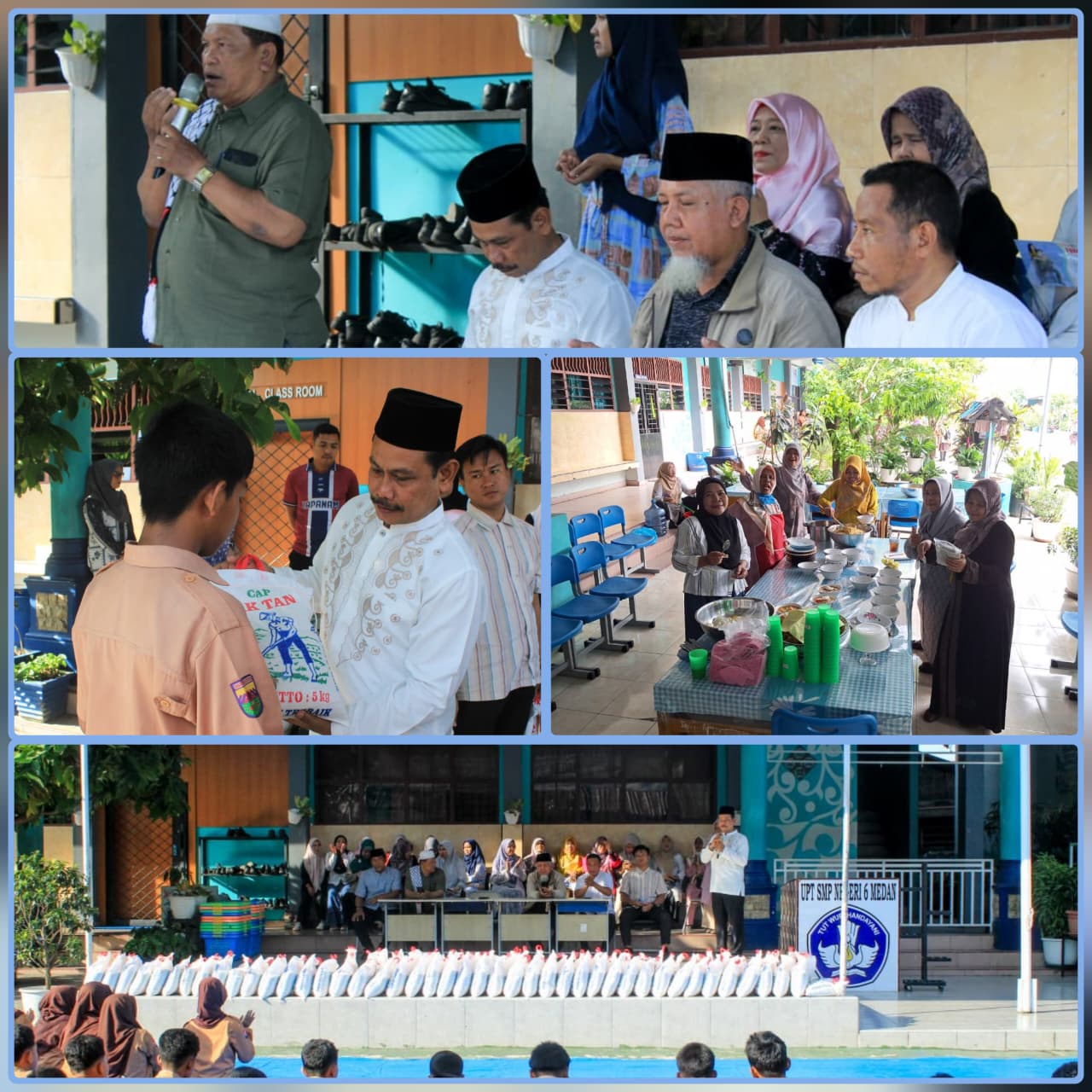 Peringati 1 Muharram 1448 H, UPT SMP Negeri 6 Medan Berbagi 75 Paket Sembako untuk Siswa Yatim dan Dhuafa
