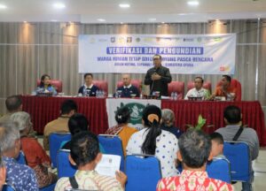 Bupati Tapanuli Utara Pimpin Verifikasi dan Pengundian 70 Unit Hunian Tetap “Kampung Parsaoran Nauli” Adiankoting